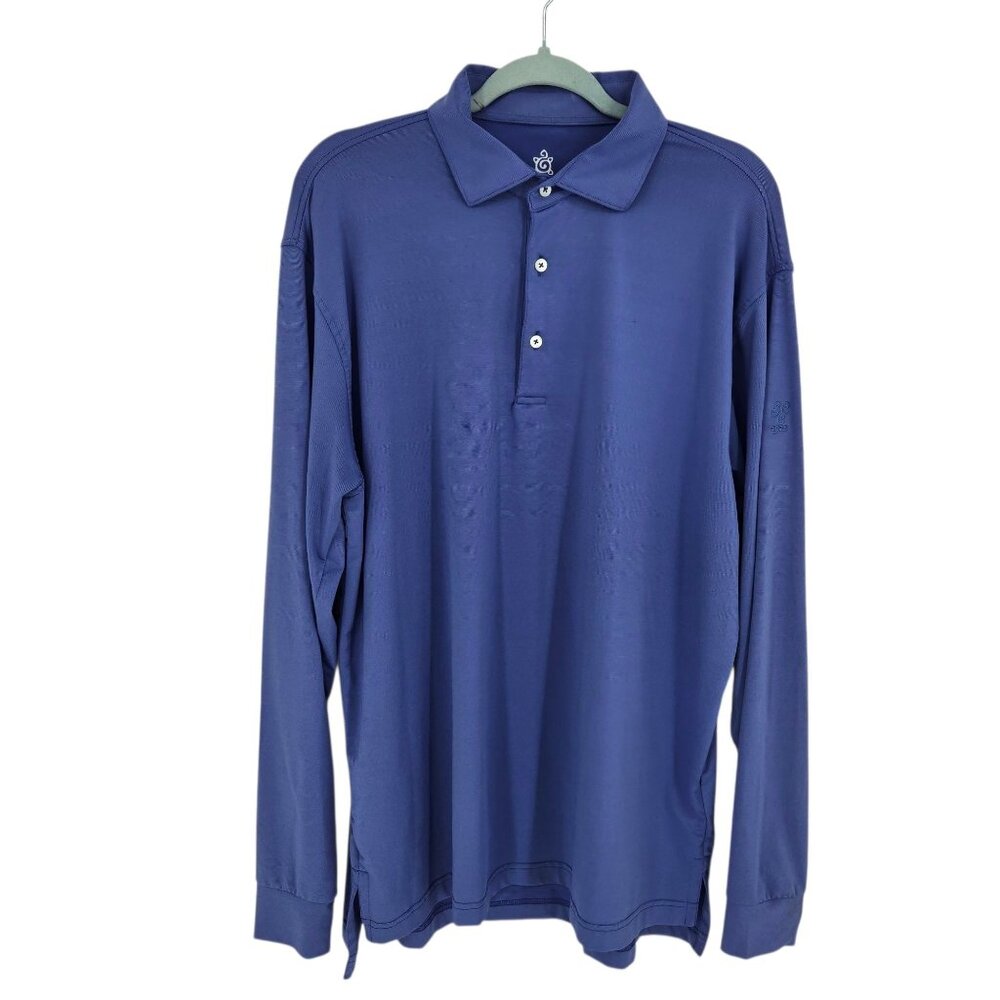Turtleson mens size Large Blue long sleeve tour performance collared shirt